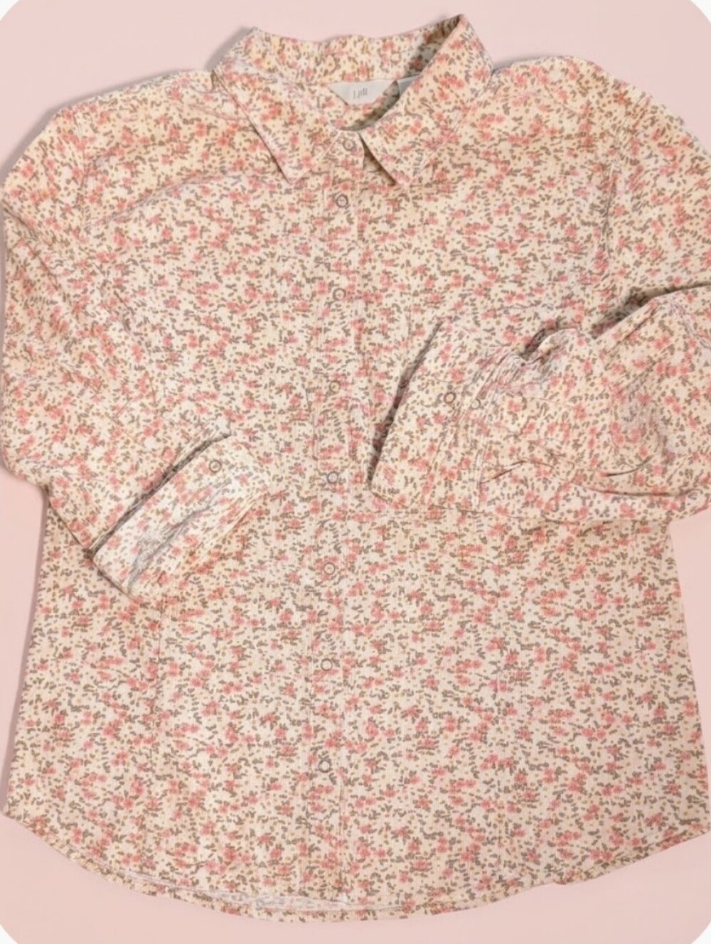 J.Jill Corduroy Snap Button Blouse Size XL Cotton